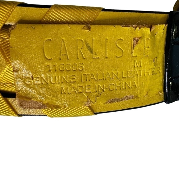 Carlisle Y2K Black Patent Leather Belt Yellow Ribbon main image 4